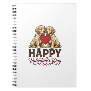 Carnet Golden Retriever Joyeuse Saint-Valentin