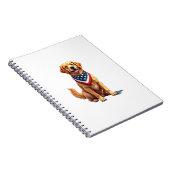 Carnet Golden Retriever July 4th Vintage Patriotic Tee 2 (Côté Droit)