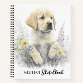 Carnet Golden Retriever mignon Chien Chien Floral Sketboo (Devant)