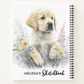 Carnet Golden Retriever mignon Chien Chien Floral Sketboo (Dos)