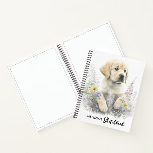 Carnet Golden Retriever mignon Chien Chien Floral Sketboo (Intérieur)