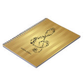 Carnet Golden Stripes Black Treble Clef Notes musicales (Côté gauche)