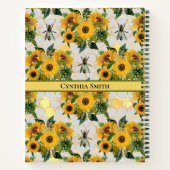 Carnet Golden Sunflowers Honeycomb et Royal Bee (Dos)