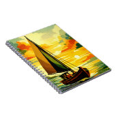 Carnet Golden Sunset Sailboat Vintage Art (Côté Droit)