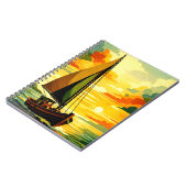 Carnet Golden Sunset Sailboat Vintage Art (Côté gauche)