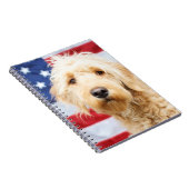 Carnet Goldendoodle avec drapeau américain (Côté Droit)