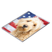 Carnet Goldendoodle avec drapeau américain (Côté gauche)