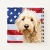 Carnet Goldendoodle avec drapeau américain (Dos)