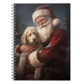 Carnet Goldendoodle avec Noël Festif du Père Noël (Devant)