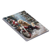 Carnet Goldendoodle Chien équitation Moto Noël (Côté Droit)