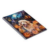 Carnet Goldendoodle Halloween avec citrouilles effrayant (Côté Droit)