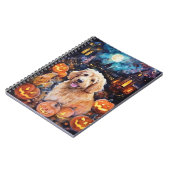 Carnet Goldendoodle Halloween avec citrouilles effrayant (Côté gauche)