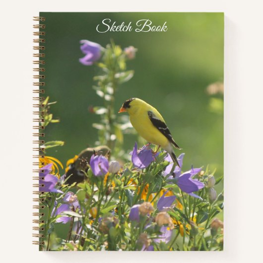 Carnet Goldfinch sur Harebell Flower (Devant)