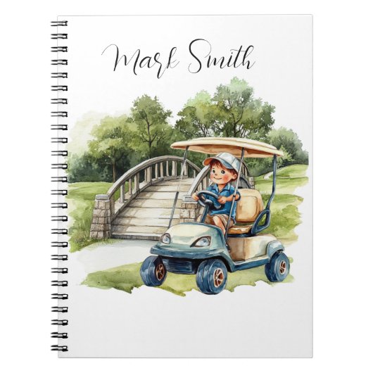Carnet Golf avec des cadeaux de nom pour golfeur (Devant)