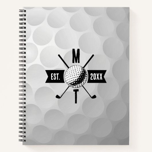 Carnet Golf Ball Texture & Club Premier Monogramme (Devant)