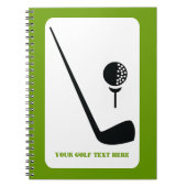 Carnet Golf club and ball black, green custom (Devant)