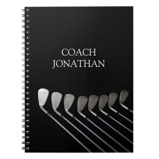 Carnet Golf Clubs Art Golf Coach Nom Pour Les Joueurs De  (Devant)