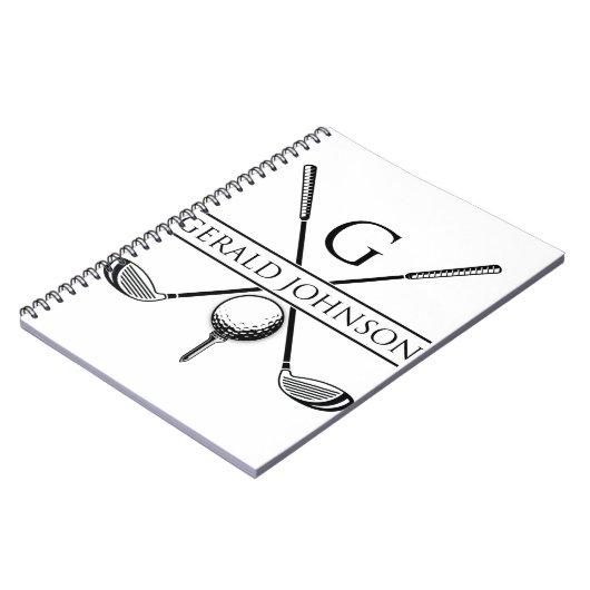 Carnet Golf Design Monogramme Modèle (Côté gauche)