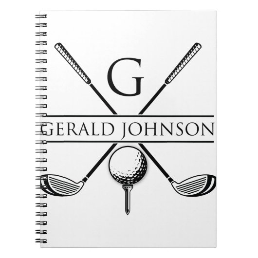 Carnet Golf Design Monogramme Modèle (Devant)