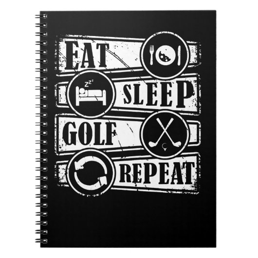 Carnet Golf Eat Sleep Golf Repeat 651 golfeur (Devant)