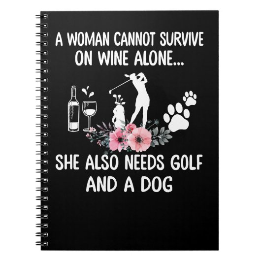 Carnet Golf Femme Golf Vin Chien Golf Et Vin Golf Don F (Devant)