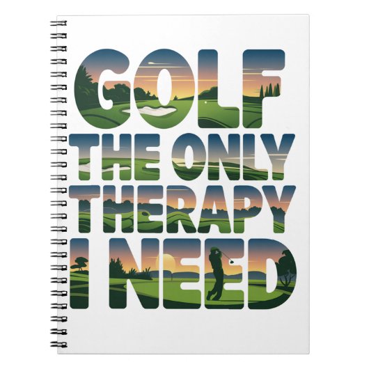 Carnet Golf la seule thérapie, tendance (Devant)