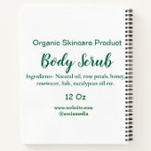 Carnet gommage corporel au beurre de nature verte bio ajo (Dos)