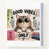 Carnet Good Vibes Only Cute Cat Notebook (Dos)