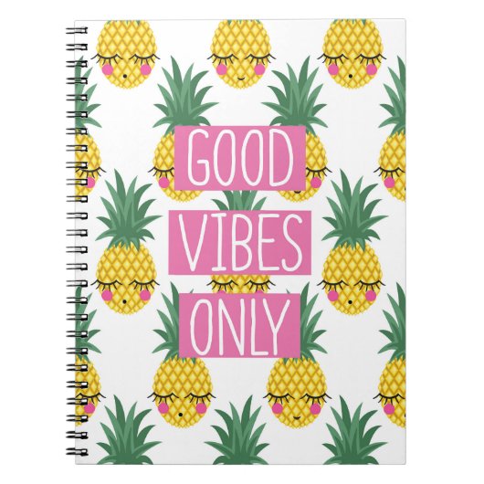 Carnet Good Vibes Pineapples Motif d'été (Devant)
