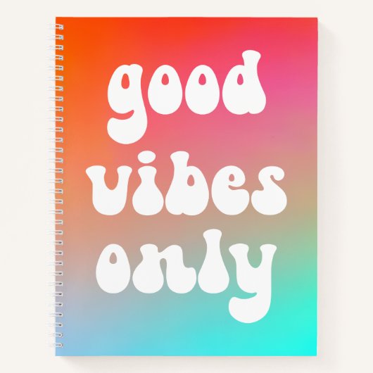 Carnet Good Vibes uniquement avec dégradé d'incendie et d (Devant)