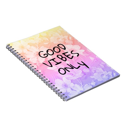 Carnet Good Vibes uniquement Fleurs colorées (Côté Droit)