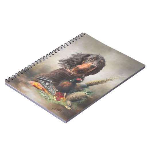 Carnet Gordon setter avec faisans, Art (Côté gauche)