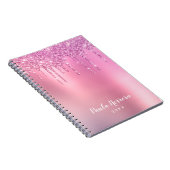 Carnet Gorgeous pink rose gold & purple glitter drips (Côté Droit)