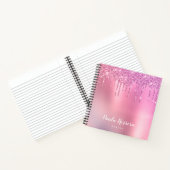 Carnet Gorgeous pink rose gold & purple glitter drips (Intérieur)