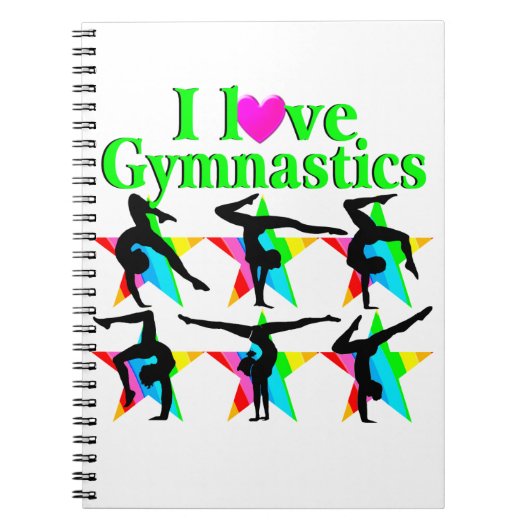 CARNET GORGEOUS VERT I LOVE GYMNASTICS DESIGN (Devant)
