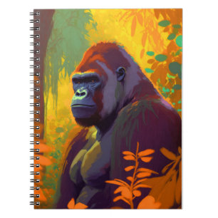 Carnet Gorilla Ape Animal Portrait Peinture Faune Libre