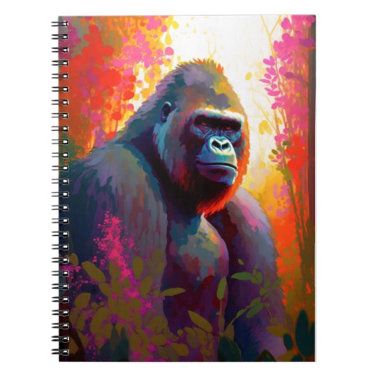 Carnet Gorilla Ape Animal Portrait Peinture Faune Libre (Devant)