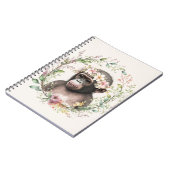 Carnet Gorilla bébé avec couronne de fleurs (Côté gauche)