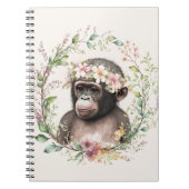 Carnet Gorilla bébé avec couronne de fleurs (Devant)