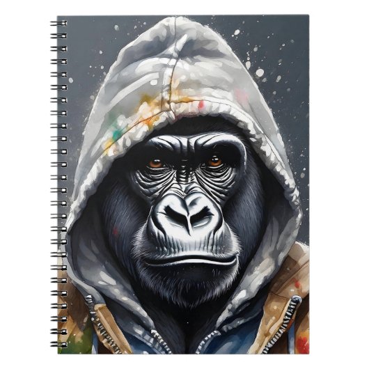 Carnet Gorilla Splatt Art Aquarelle Portrait (Devant)