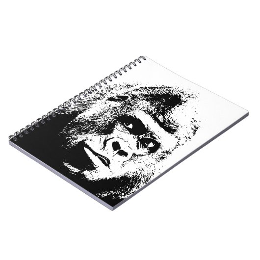 Carnet Gorille Pop Art Noir Blanc (Côté gauche)