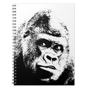 Carnet Gorille Pop Art Noir Blanc