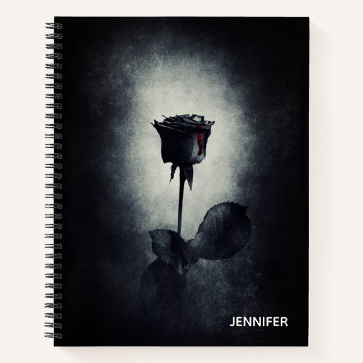Carnet Goth Black Rose Dripping Blood (Devant)