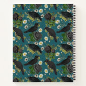 Carnet Goth Crows et Roses noirs Profond Turquoise Motif (Dos)