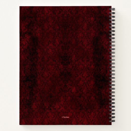 Carnet Goth Red Silver Heart Damask (Dos)