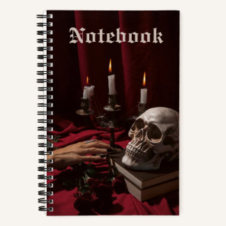Carnet Goth Skull Altar Horloge Éffrayante Halloween