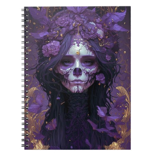 Carnet Goth Skull Woman Dark Imaginaire Art (Devant)