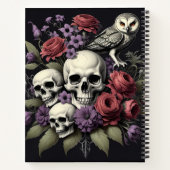 Carnet Gothic Bouquet with 3 Skulls and an Owl (Dos)