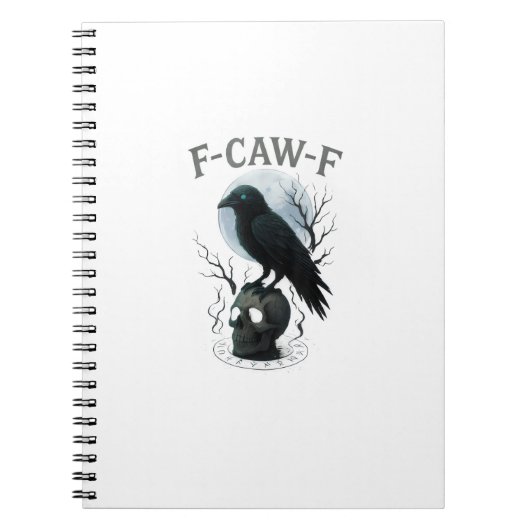 Carnet Gothic Crow F Caw F Raven Skull Halloween Graphic (Devant)