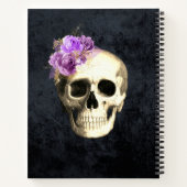 Carnet Gothique Crâne violet Roses personnalisés (Dos)